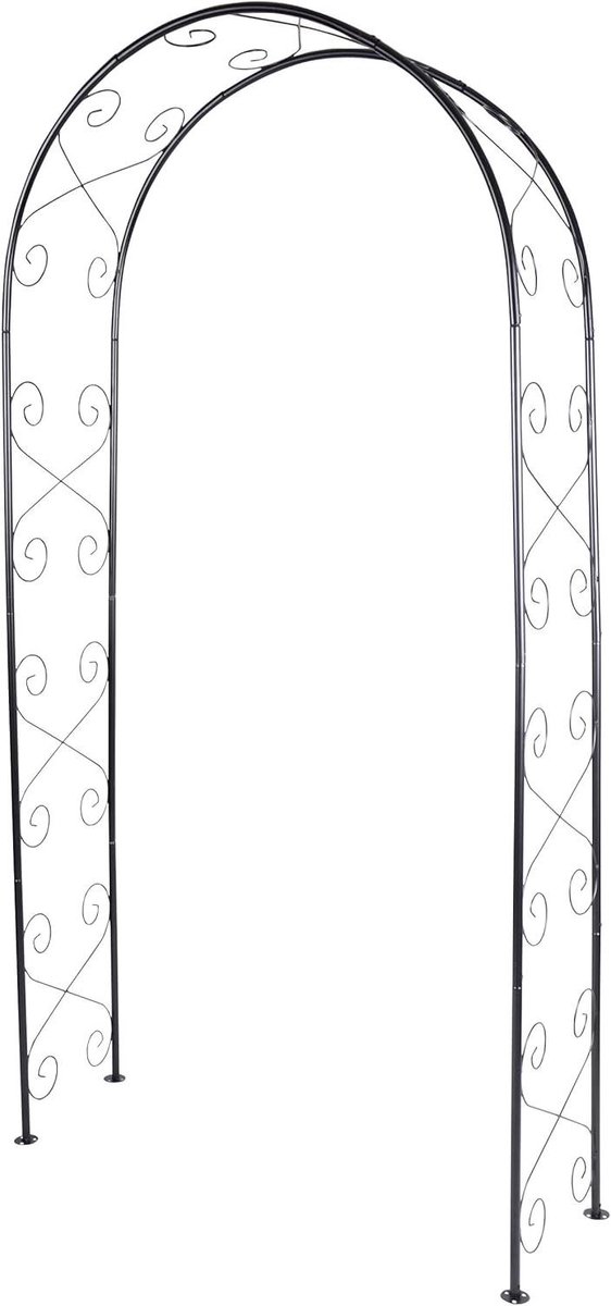 Rozenboog Metaal - Klimhulp Pergola - Tuin Decoratie - Eenvoudig Design - 225 cm hoog - Zwart