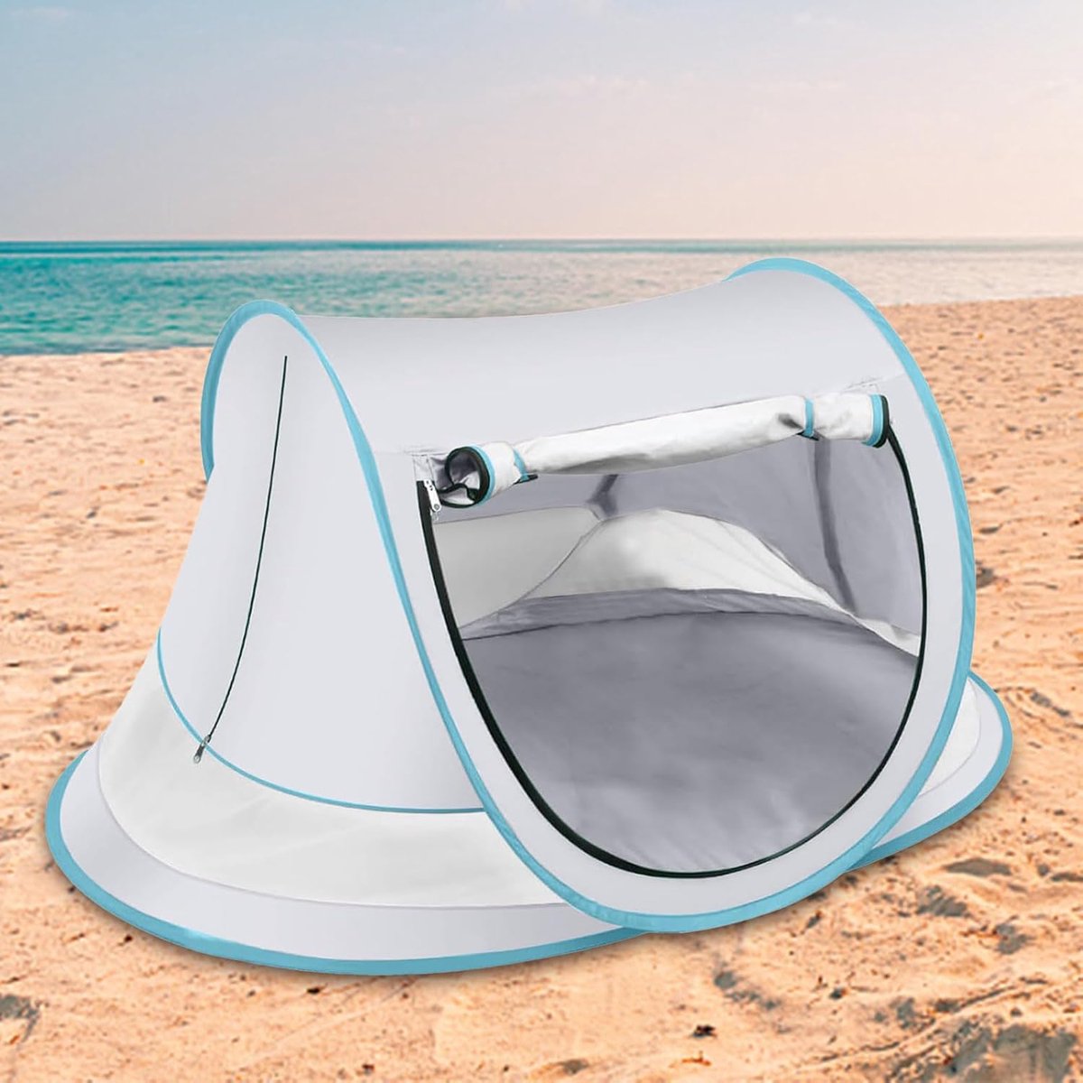 Baby Tent - Speeltent Zonnedak - Buitenspelen - Zandbestendig - 110x70x50cm - Lichtblauw