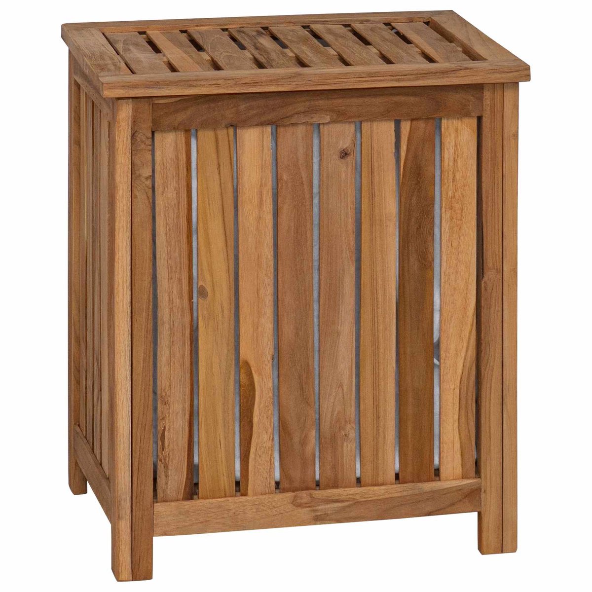 vidaXL - Wasmand - Naturel - 50 - x - 35 - x - 60 - cm - Massief - Teakhout