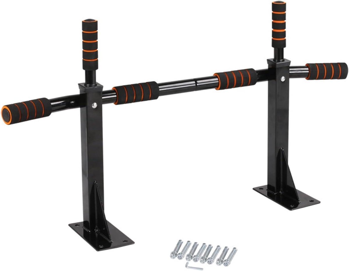 Optrekstang Dip Station - Krachtstation Muur - Home Gym Fitness - Versterkt Veiligheidsontwerp - Tot 200 kg - Zwart