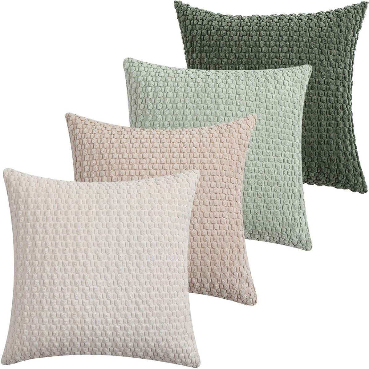 Set van 4 elegante boho kussenslopen 50 x 50 cm van corduroy en fleece voor slaapkamerdecoratie en comfort