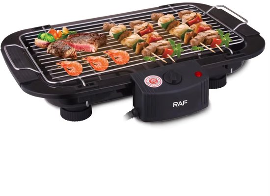 Elektrische Grillplaat - Teppanyaki Bakplaat - Tafelgrill - 6 personen - Regelbare thermostaat - Geschikt voor thuisfeesten, kamperen en binnenbarbecue - Zwart — afbeelding 3