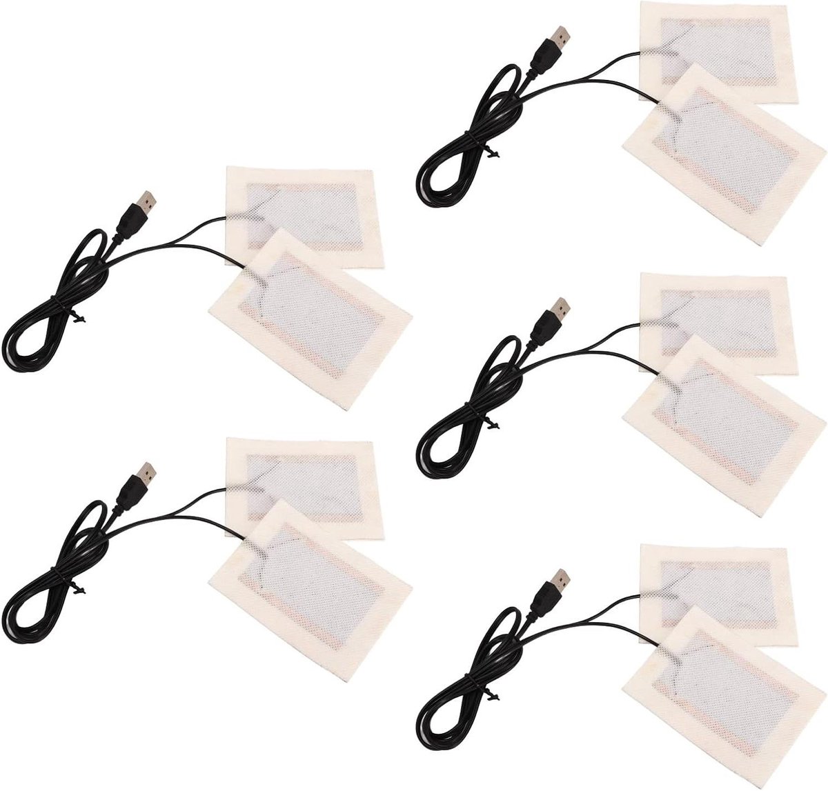 Elektrisch Verwarmingskussen - Warmtekussen - Lichaamsverwarming - 5 Stuks Set - 100x75mm - Grijs