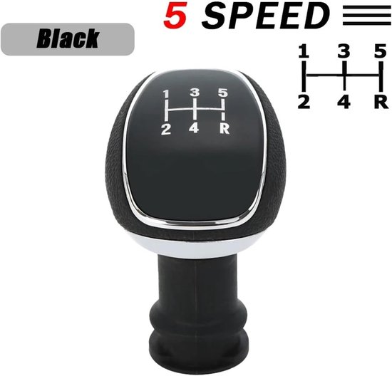 Versnellingspook Knop - Schakelhendel Handvat - Auto Interieur Upgrade - Ergonomisch Ontwerp - 5 Versnellingen - Zwart — afbeelding 4