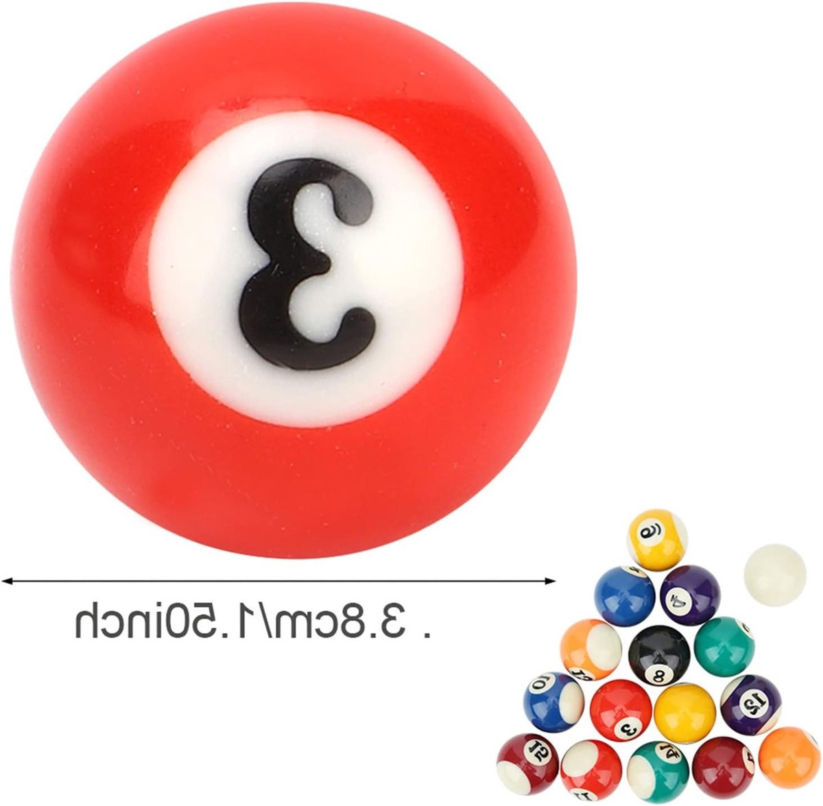 Dailygoods- Biljartbal 16 Stuks - Genummerde Ballen/ Witte Bal - Hars