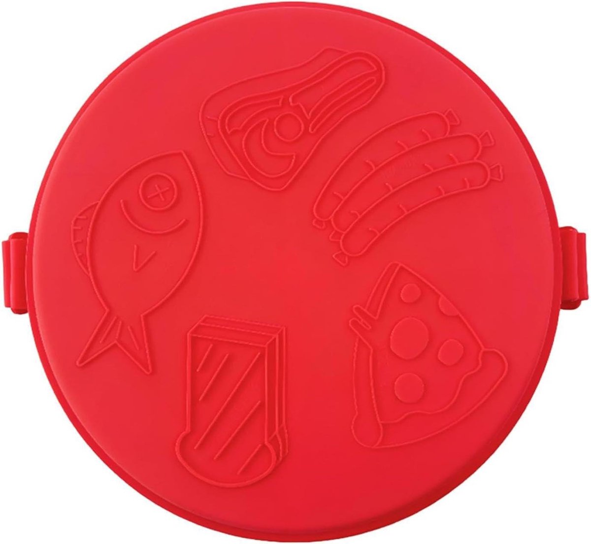 Magnetronpan - Pizzaplaat Rooster - Snel Koken - Anti-aanbaklaag - 27 cm breed - Rood