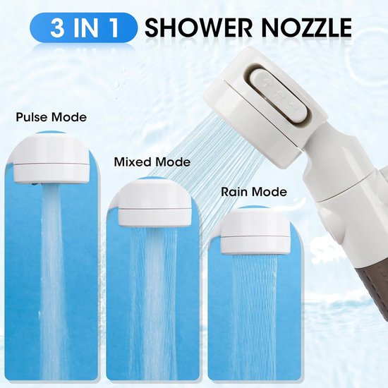 Draagbare Camping Douche - Oplaadbare Buitendouche - 2m - Mobiele Douche - Tuindouche - Reisdouche - Voor Kamperen, Wandelen, Reizen, Camper, Huisdieren en Strand - Incl. Douchkop, Spuitpistool, Zuighaak, USB, Opbergtas en Handleiding - SOLLBRY® — afbeelding 4