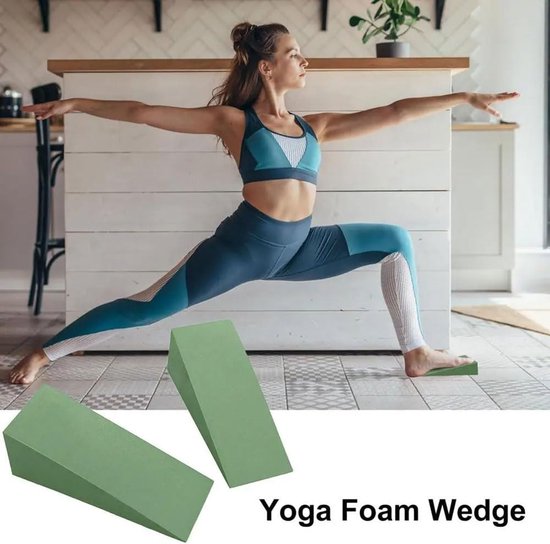 Yoga Wedge Back Block, 1 paar hoogte Yoga Foam Wedge, Squat Wedge Block Accessoires Ondersteunende Balans Pols Wedge Knie Pad Rugsteun Fitness Slant Board for Gym Stretching (Color : Green, Size : X — afbeelding 5