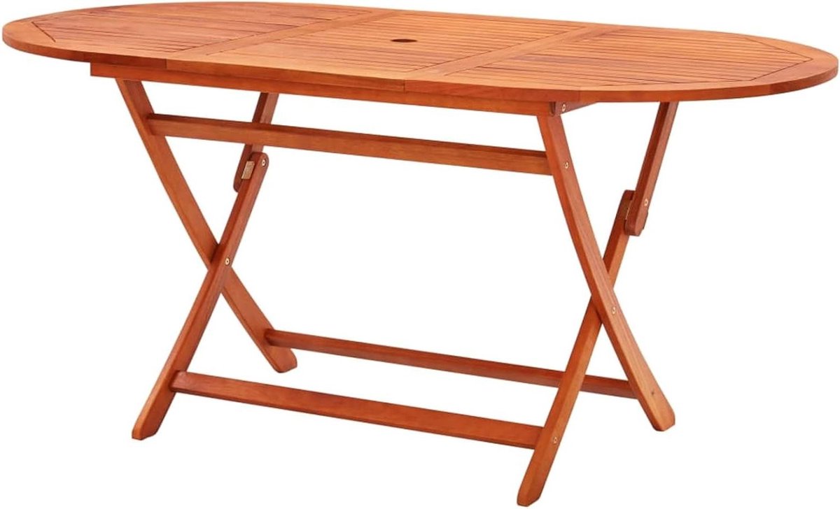 Gecheer Tuintafel, inklapbaar, terrastafel, balkontafel, loungetafel, houten tafel, klaptafel, tuinmeubelen, tafel, massief hout, eucalyptus, 160 x 85 x 75 cm
