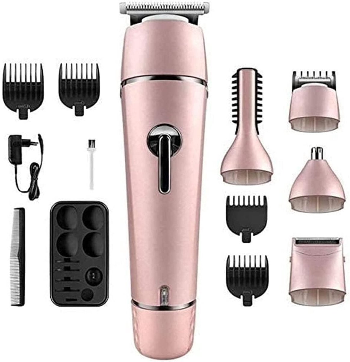 Tondeuse voor mannen - Baardtrimmer set - Persoonlijke verzorging - 5-in-1 functies - 3/6/9 mm kammen - Zwart