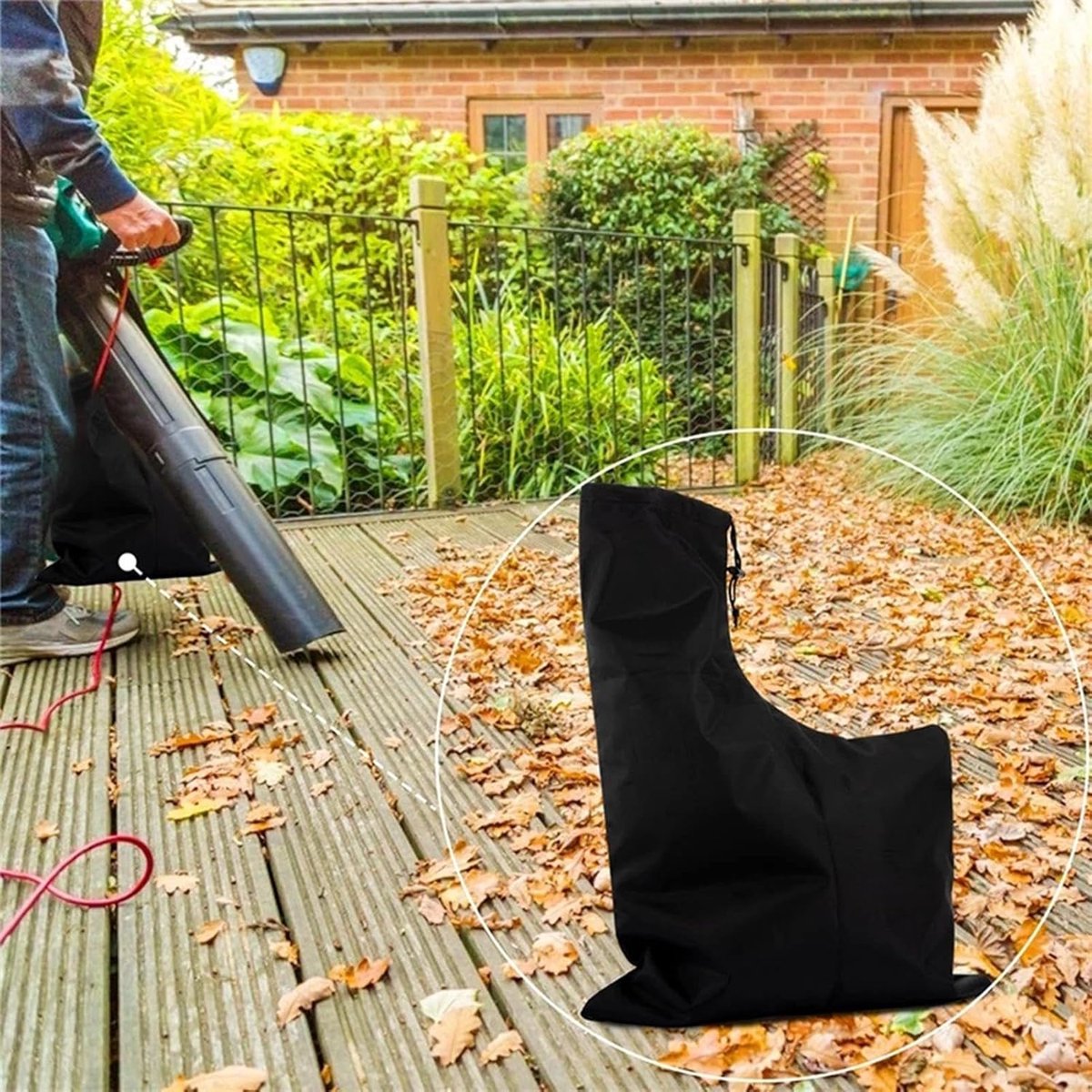 Vacuümbladen - Vuilzak Bladblazer - Tuinonderhoud Vereenvoudigen - Sterke Oxford Stof - 35 x 44 x 60 cm - Zwart