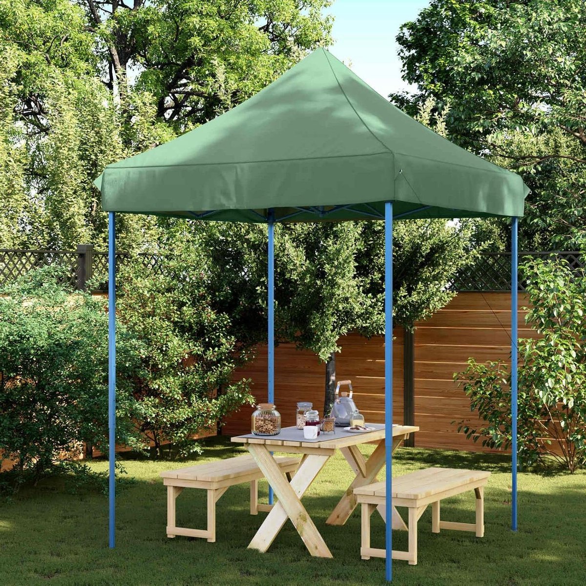 Partytent - Opvouwbare tent - Buitenfeest organiseren - Met transporttas - 200 x 306 cm - Groen