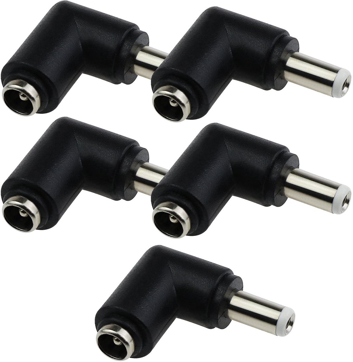 Dailygoody - DC Power Adapter - 5x 5.5mmx2.1mm naar 5.5mmx2.5mm - Plug and Play - Zwart - Connectoren - Voor Camera Toepassingen