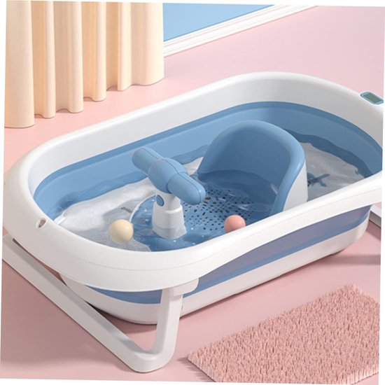 Baby Badzitje - Blauw - Met Sterke Zuignappen - Veilig & Ergonomisch Douche Stoeltje voor Baby’s - Anti-Slip & Comfort van Merkloos — afbeelding 3