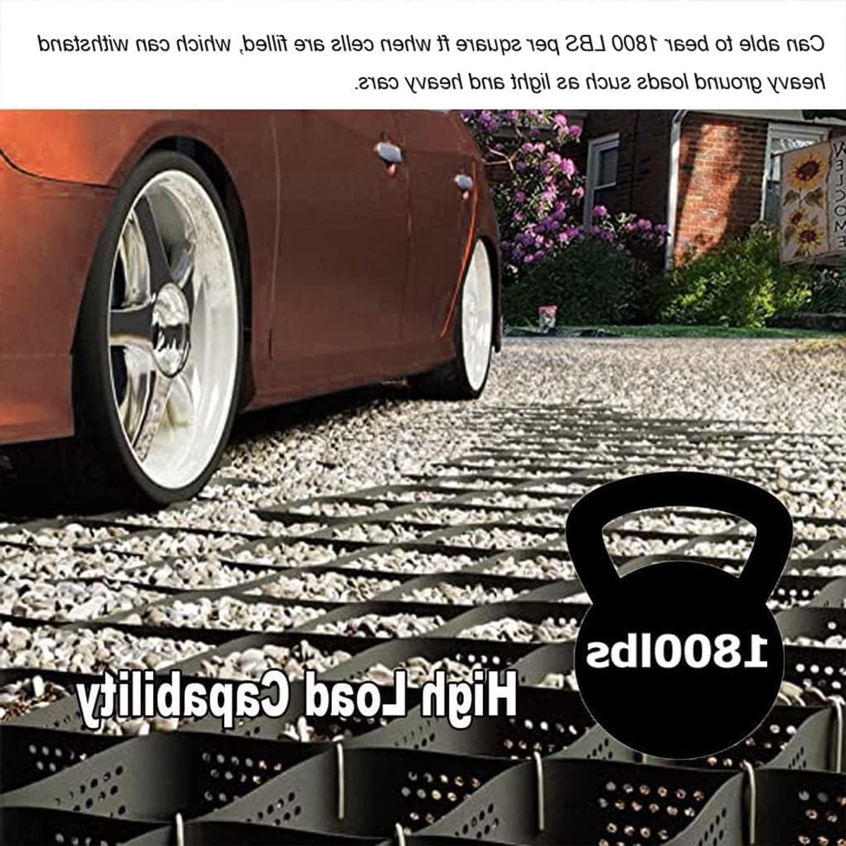 Grind Rooster - Grond Stabilisator - Opritten Aanleggen - Hoge Laterale Limiet - 3 x 6 m - Zwart