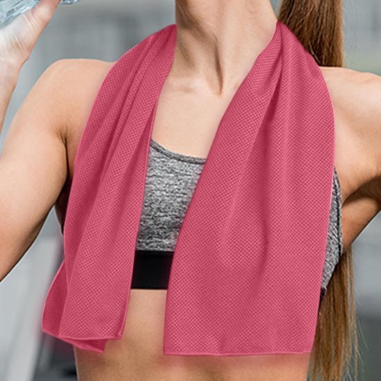Herbruikbare Sport Handdoeken - Quick Dry Cooling Towels - Intensieve Trainingen - Ultra-Absorberend Microfiber - 80x30 cm - Felroze — afbeelding 2