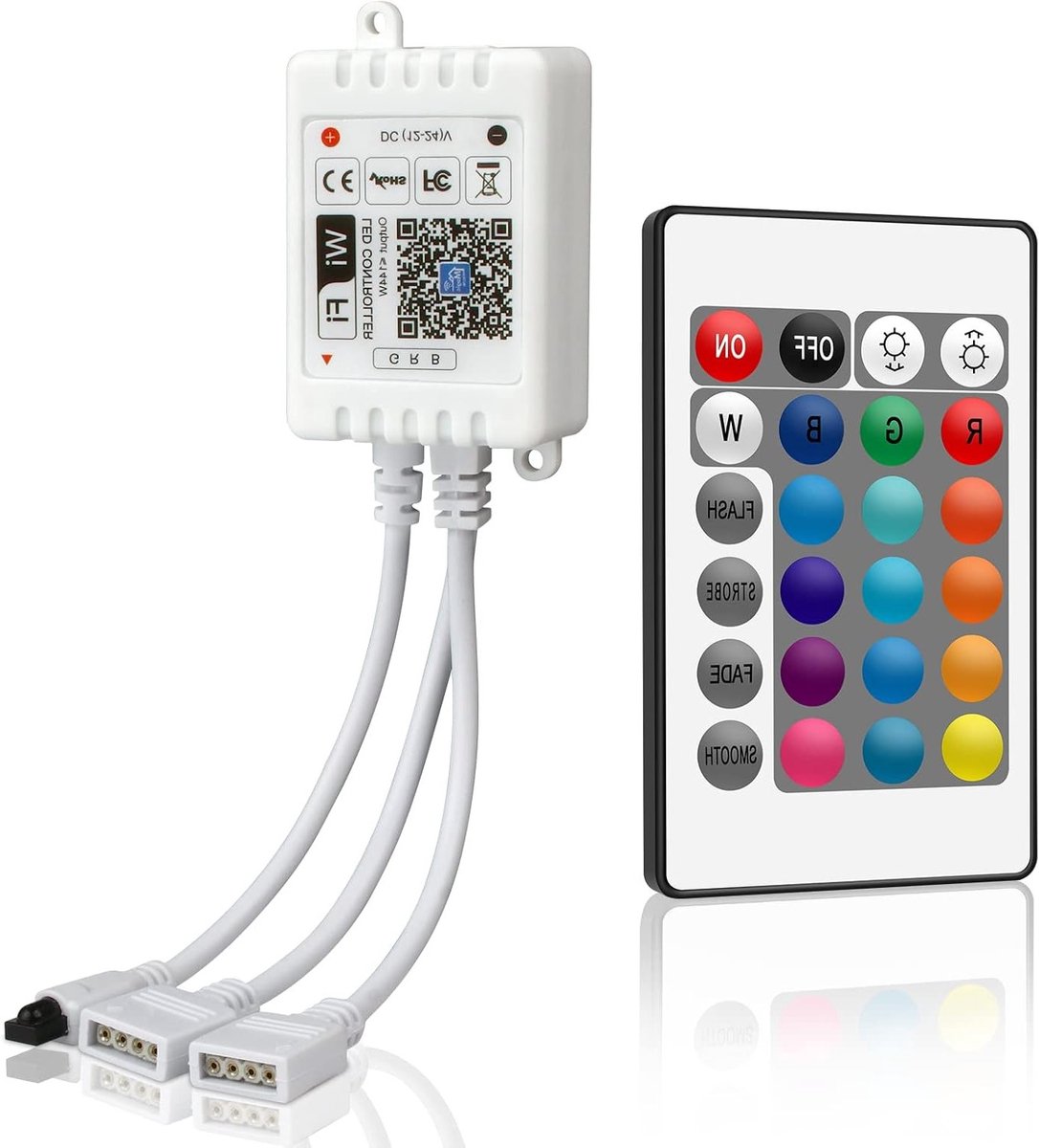 RGB WiFi LED Controller met Afstandsbediening voor 12V-24V LED Strips (5050/3528) - Compatibel met Alexa & Google Assistant