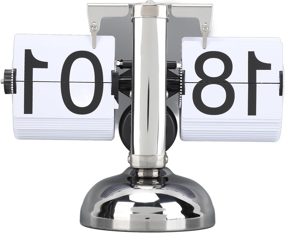 Automatische Flip Desk Klok - Retro Digitale Flip Klok met Grote Cijfers voor Thuis en Kantoor Decoratie, Batterij Aangedreven, 24 Uur Weergave