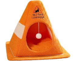 Huisdierentent - Kattenmand Grot - Huisdier Rustplek - Buffer Geluid - 30x30x30 cm - Oranje