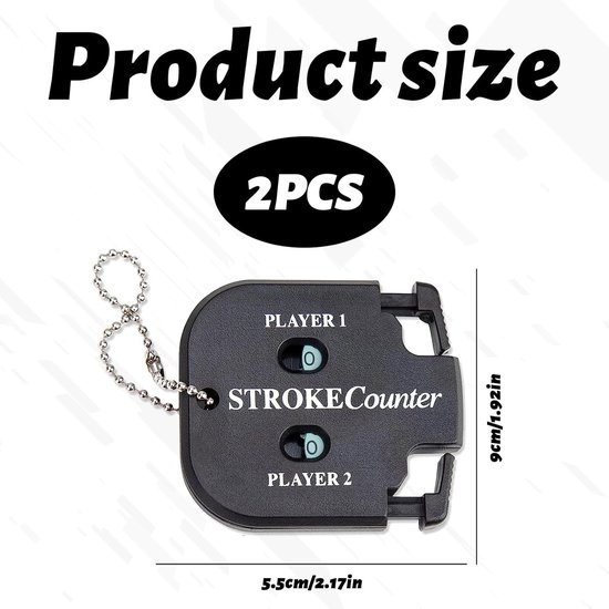 Golfslagteller - Golfteller scoreteller - Golf score bijhouden - Dubbele digitale teller - 56 x 49 x 09 cm - Zwart — afbeelding 5