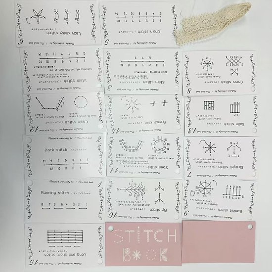 Borduurgids Naaien - Handwerk Handleiding - Creatief Borduren - Stapsgewijze Visuele Gidsen - 15 x 8 cm - Wit — afbeelding 2