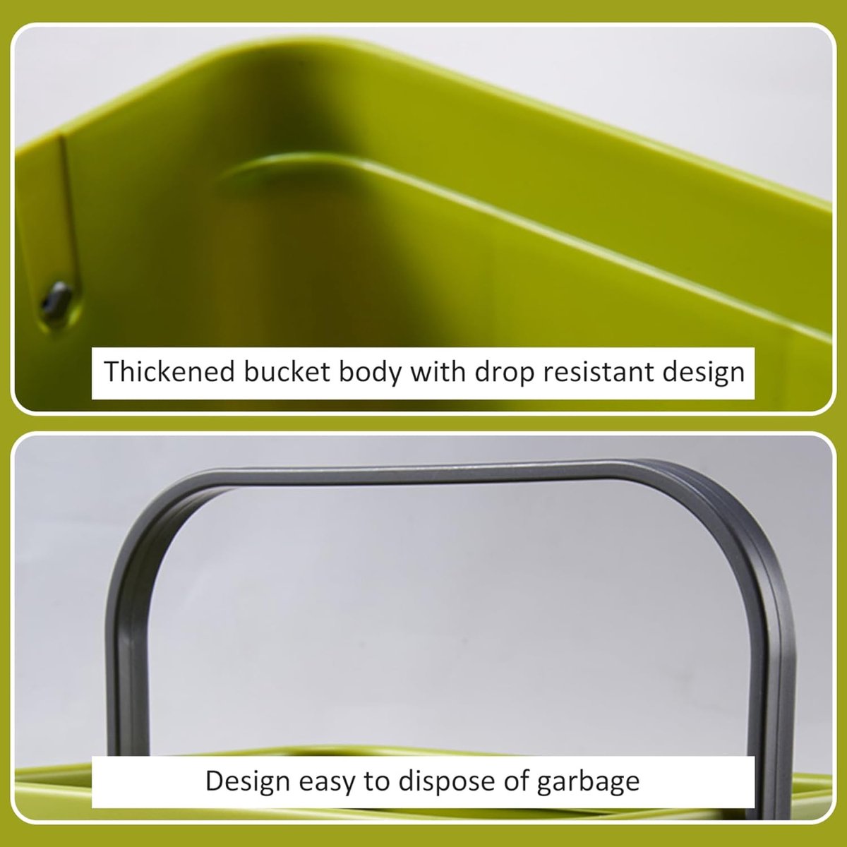 Compostbak Keuken - Voedselafvalbak Afvalbak - Afval Beheren - Geurvrij Deksel - 3L 21x17x14cm - Groen