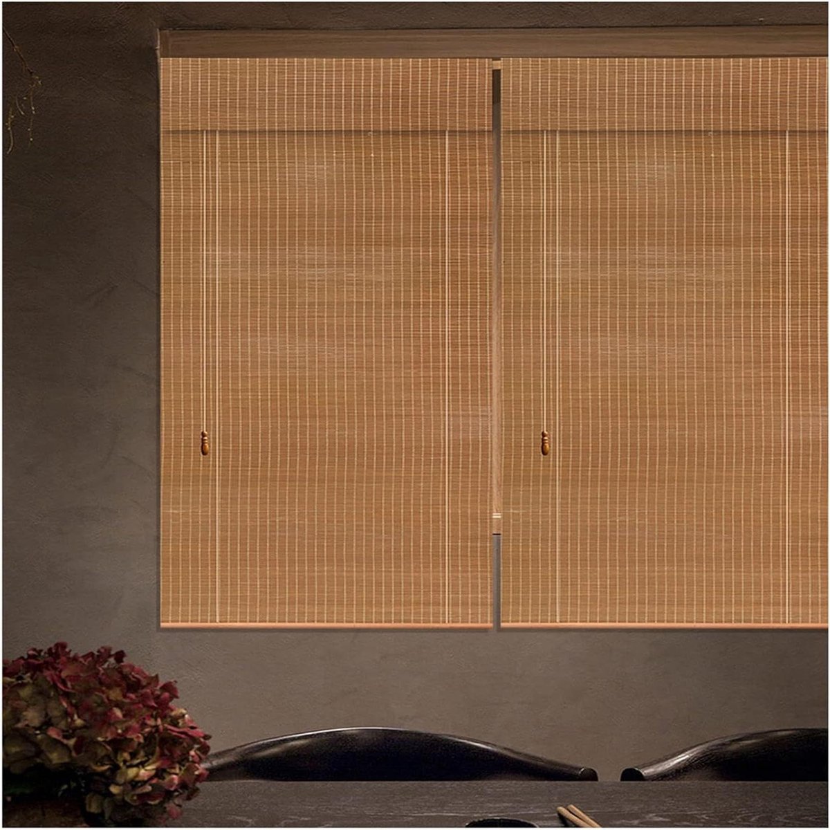 Bamboe Jaloezieën - Romeins Gordijn Houten - Raam Decoratie - UV-Bescherming - 90x140cm - Natuurlijk