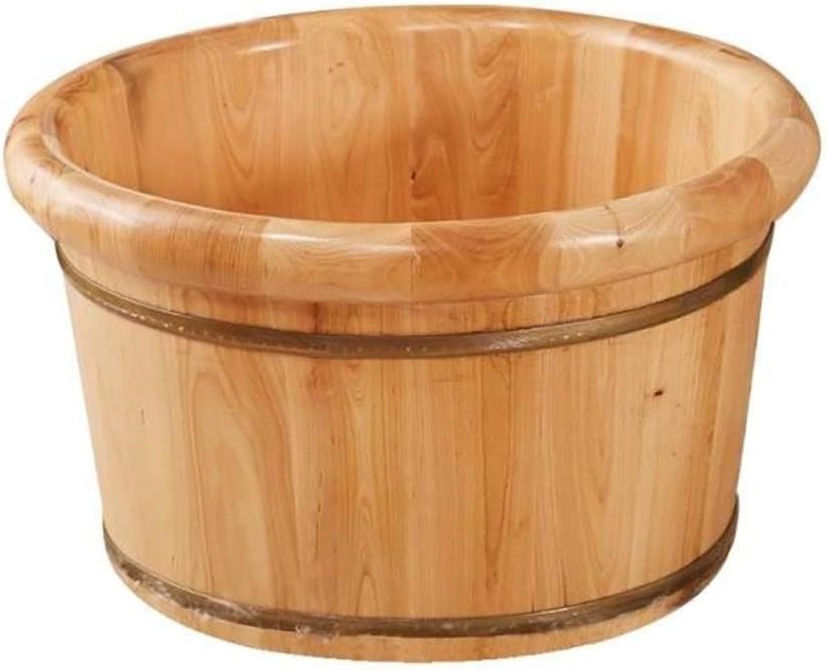 Voetenbad Houten - Bademmer - Voeten Ontspannen - Handgemaakt Cederhout - 26 cm Hoog - Natuurlijk