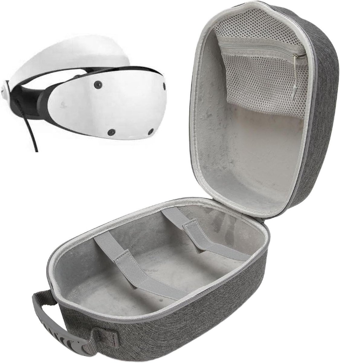 Draagbare Hoes - Opbergtas VR - Veilig Transport - Grote Capaciteit - 30 x 20 x 17 cm - Grijs