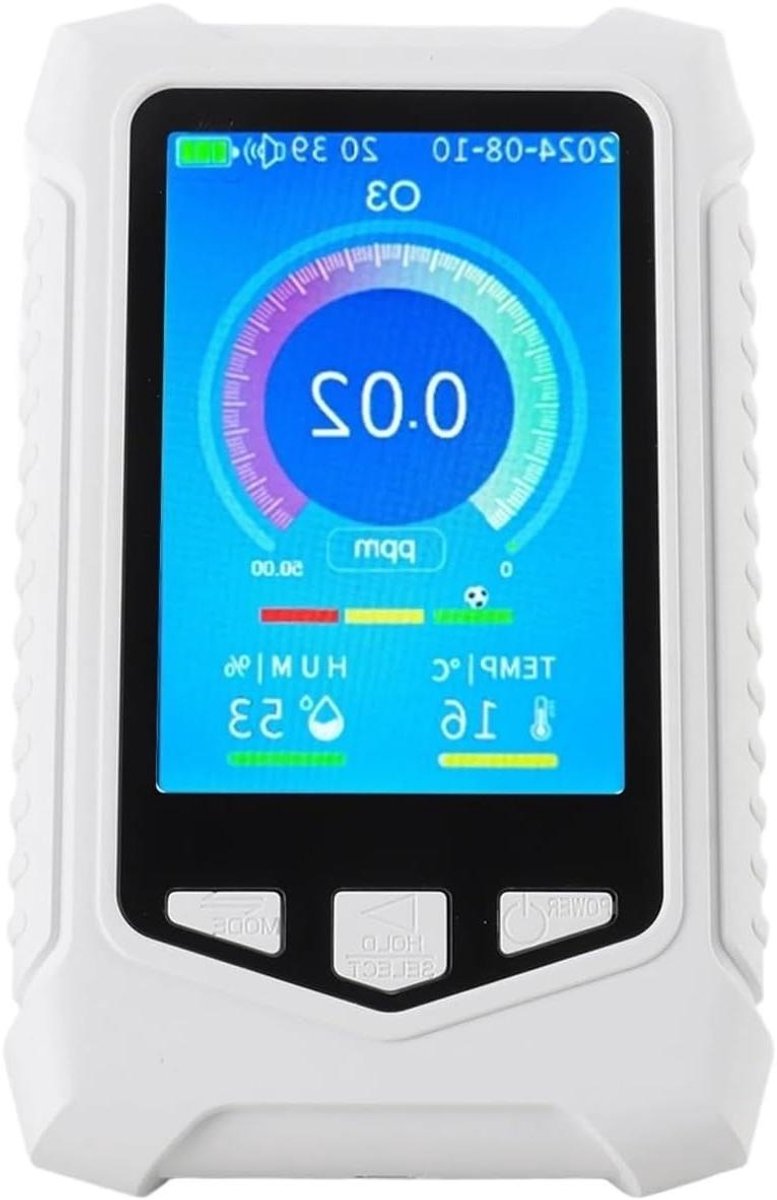Luchtkwaliteitsmonitor - Luchtdetector - Luchtkwaliteit Testen - Draagbaar Ozonmeting - 35 inch LCD - N.v.t.