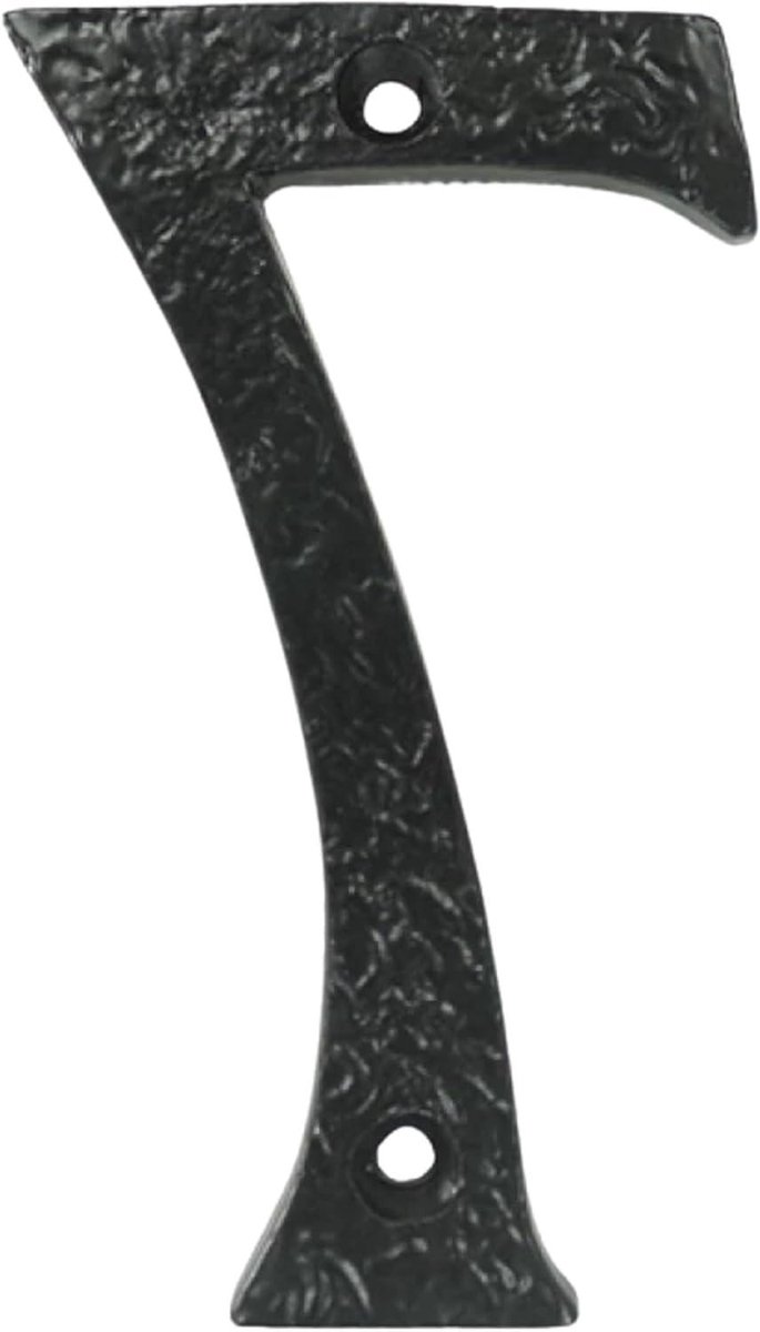 Huisnummer Zwart - Deurnummer Gietijzer - Huis Aanduiding - Klassiek Design - 4 Inch - Zwart