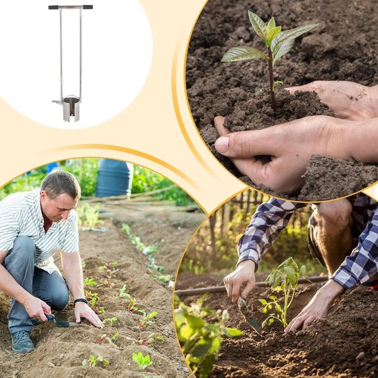 Bloembollenplanter - Tuinplanter Zaailing - Planten Bollen - Lange steel - 12 cm diameter - Roestvrij staal — afbeelding 3