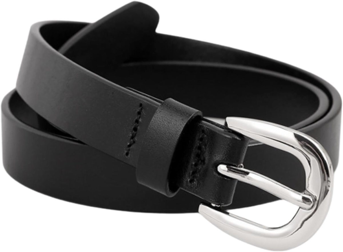 Verstelbare leren riem voor dames en heren, modieuze dunne taille riem met stevige gesp, trendy accessoires voor jeans en broeken