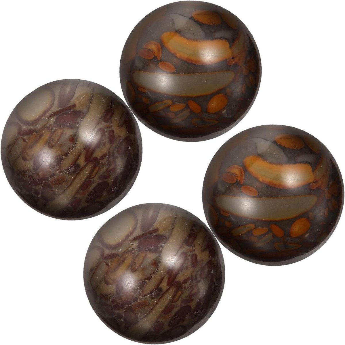 Chinese Handballen - Oefenballen Massageballen - Stressverlichting Handtraining - Natuursteen Gepolijst - 2.5 cm Diameter - Kleurrijk