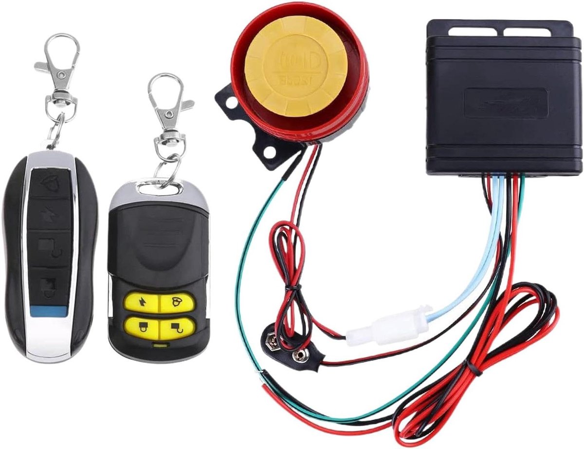 Motorfiets Alarm - Diefstalbeveiliging Fietsen - Voertuig Beveiligen - Waterdicht Systeem - 12V - Zwart
