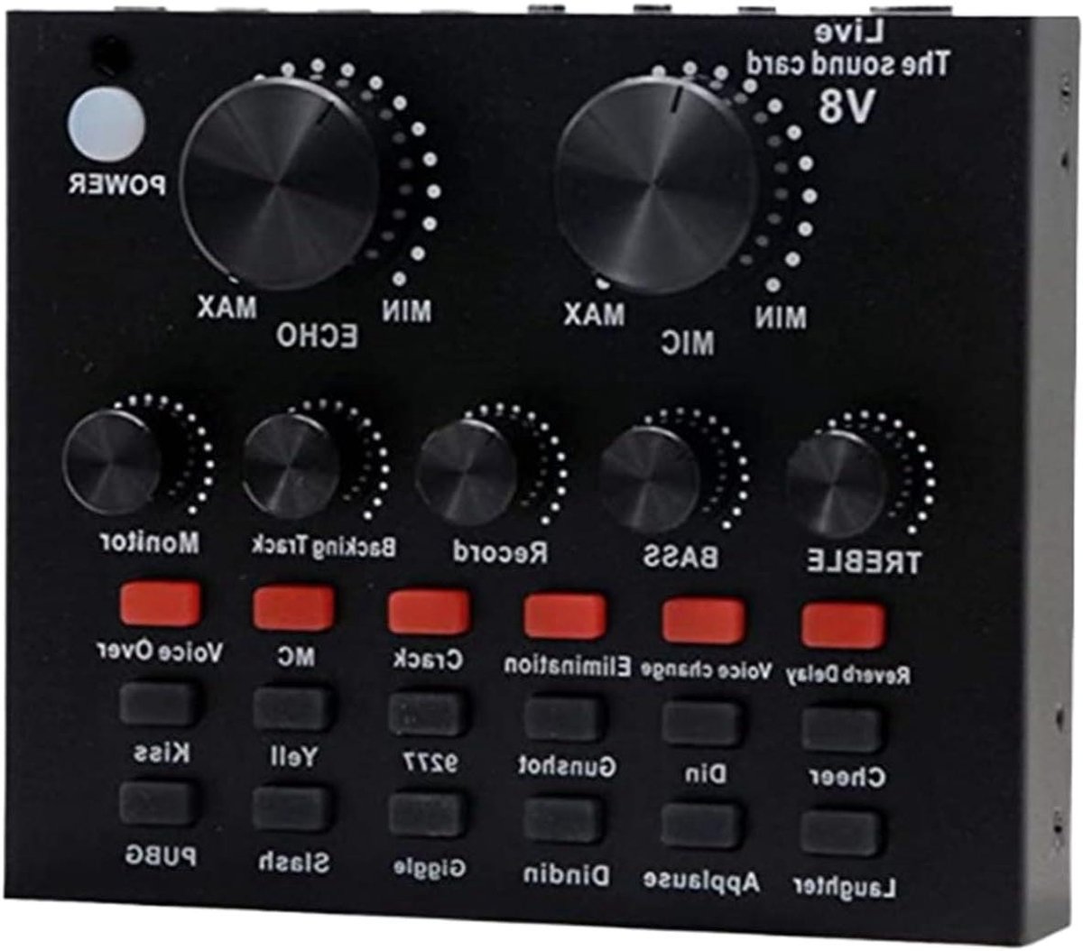 Live Geluidskaart - Audiomixer Podcast - Streaming Muziek - Draadloos Karaoke - 14.1 x 10.8 x 4.5 cm - Zwart