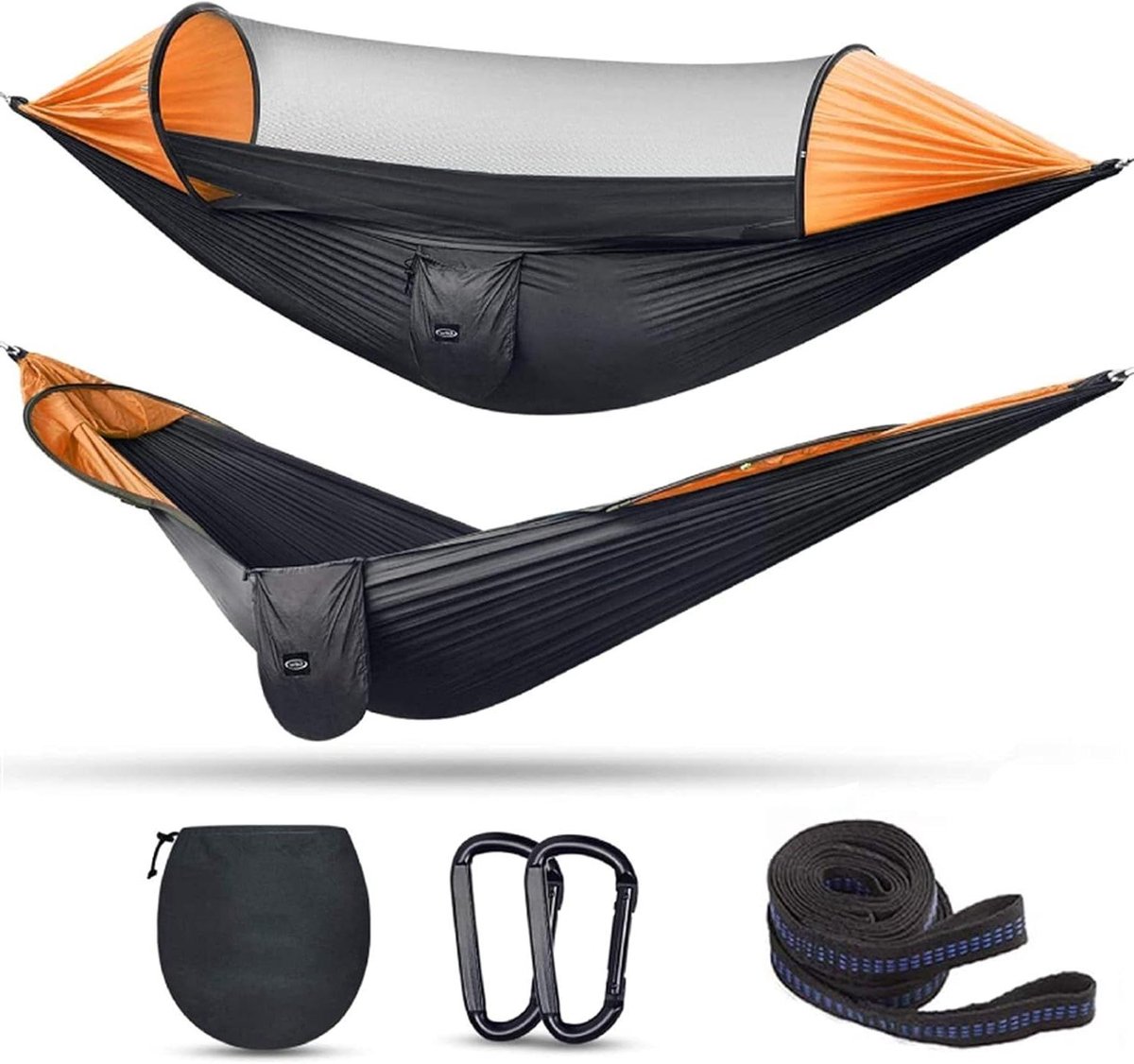 Camping Hangmat - Dubbele Hangmat - Buiten Ontspannen - Met Geïntegreerd Klamboe - 290x140cm - One Color