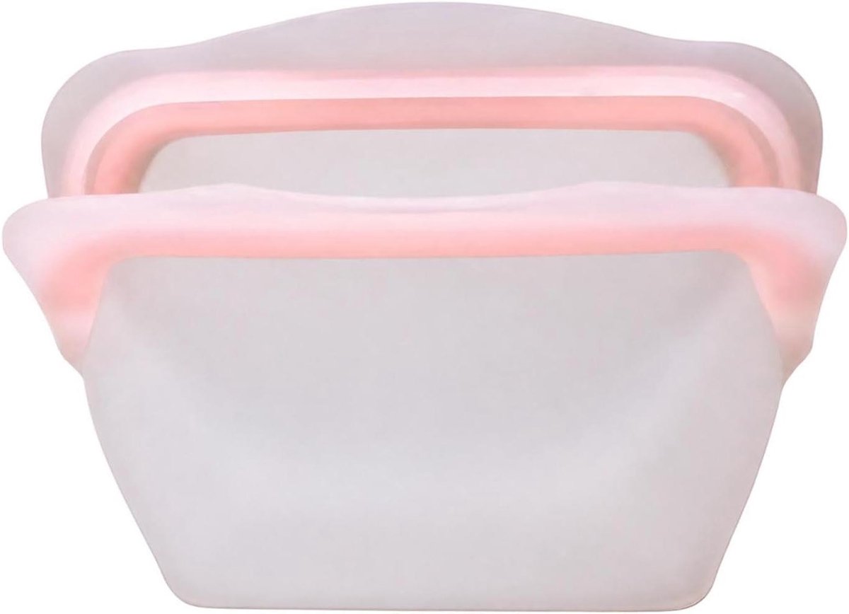 Siliconen Diepvrieszakjes - Herbruikbare Voedselzakjes - Maaltijdvoorbereiding - Staand Ontwerp Lekvrij - 600 ml - Roze