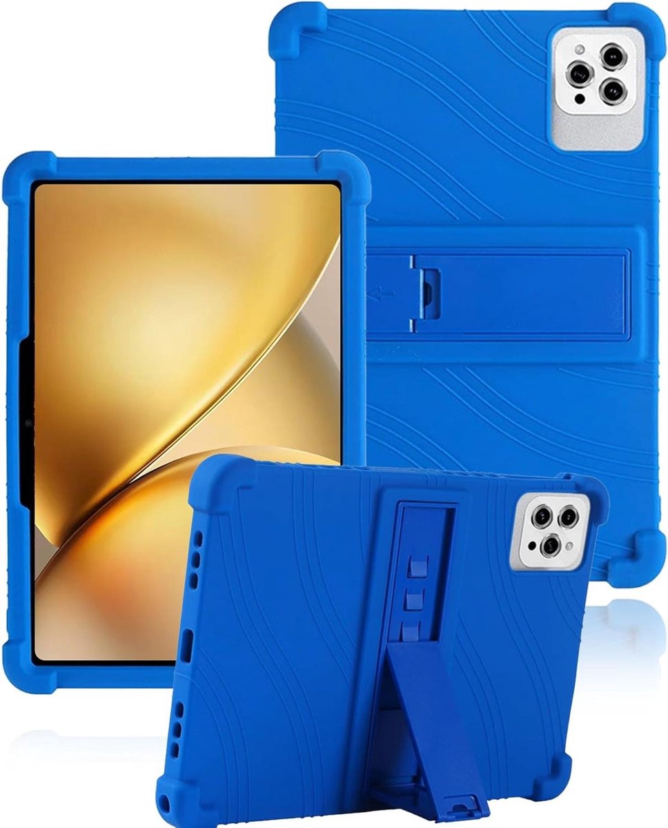 Beschermhoes Tablet - Tablethoes Siliconen - Tablet Beschermen - Met Standaard - 10 inch - Blauw