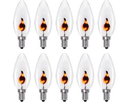 Ledlamp met vlam effect - Kaarslamp decoratie - Sfeer creëren - Realistisch flakkerend - E14 fitting - Warm wit
