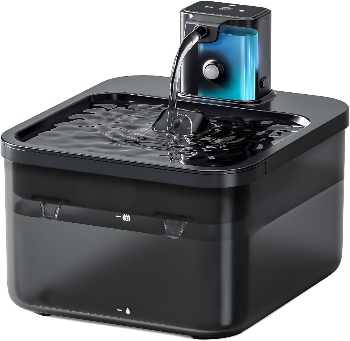 AHD® Drinkfontein Kat - Drinkfontein - Automatische Voerbak Kat - Drinkfontein Hond - Zwart - 21cm x 19cm x 14cm