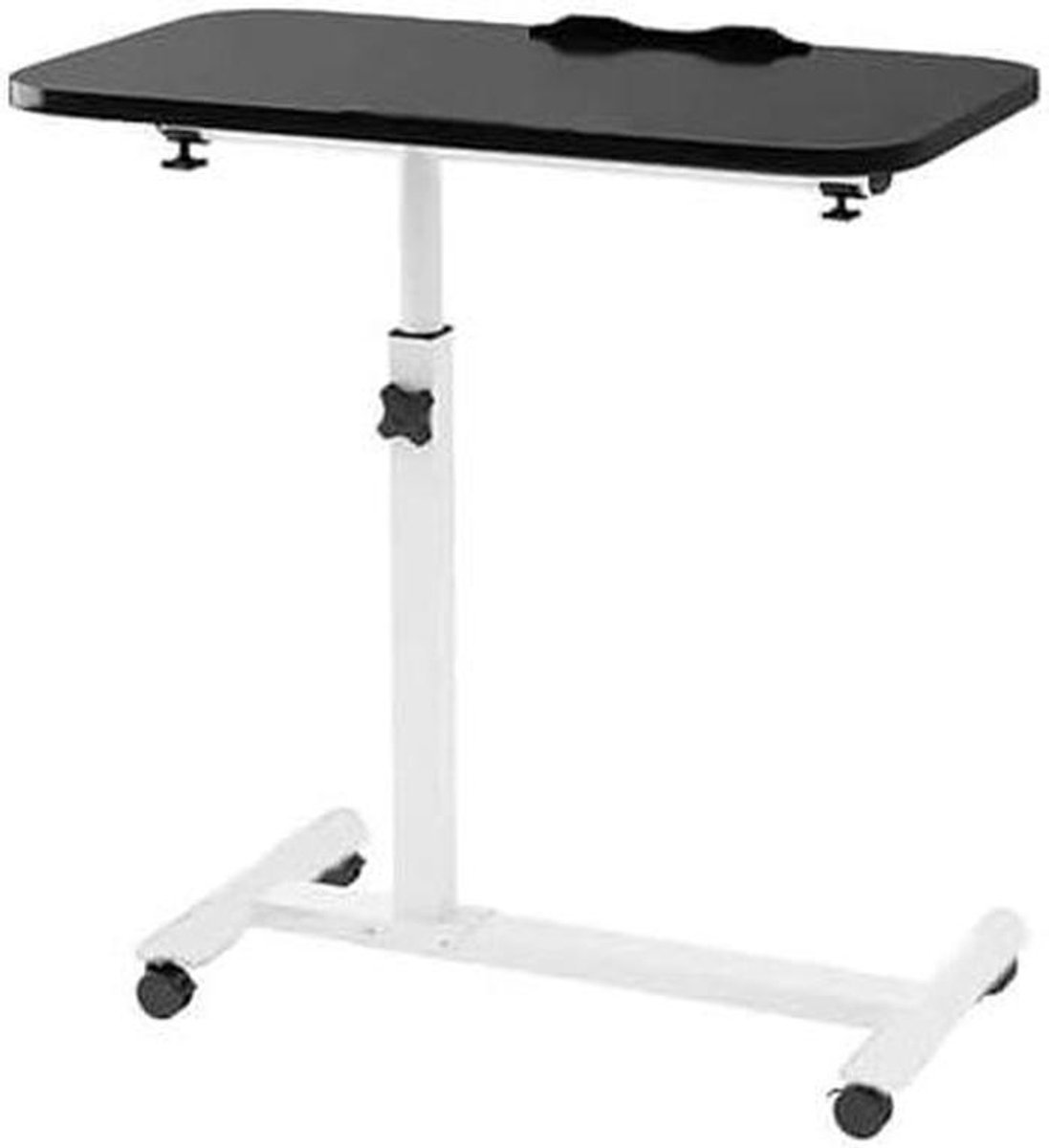 Opvouwbare laptoptafel - Verstelbaar bureau - Comfortabel werken - Met vergrendelbare wielen - 55x32 cm - Zwart