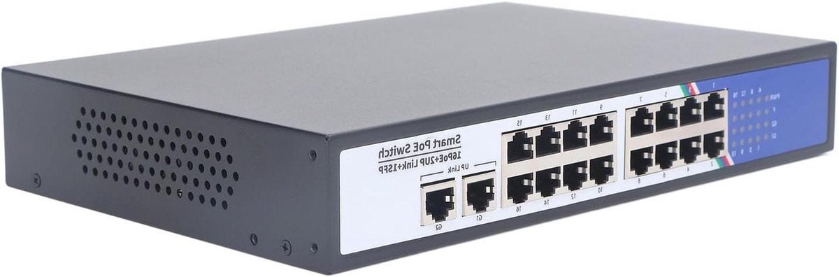 Ethernet Switch - Netwerk Hub - Netwerk Uitbreiden - 4KV Beveiliging - 16 Poorten - Zwart