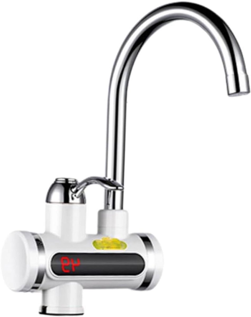 Doorstroomboiler Kraan - Instant Waterkoker - Direct Warm Water - LED Temperatuur Display - 360 Graden Draaibaar - Wit