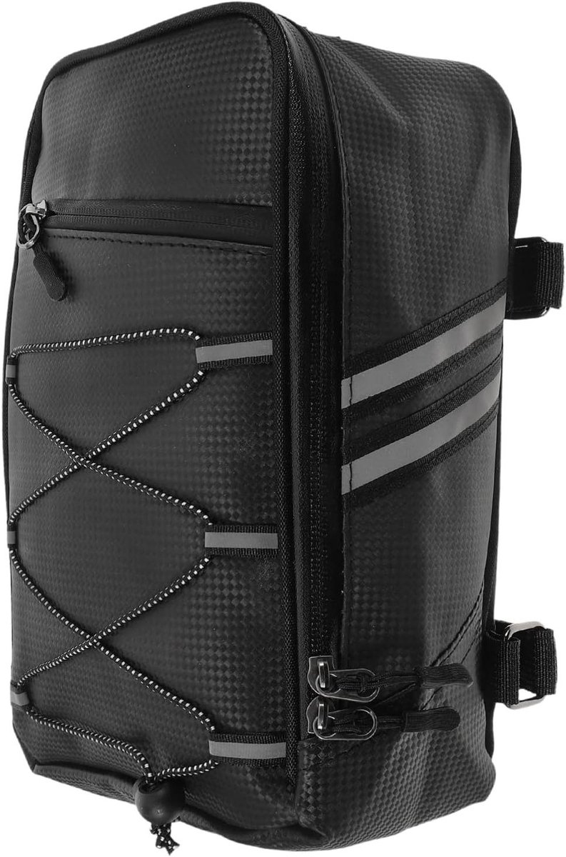 Achterbank Tas - Fietstas Opbergtas - Fietsen Opbergen - Slijtvast PU-leer - 30x18x11.5cm - Zwart
