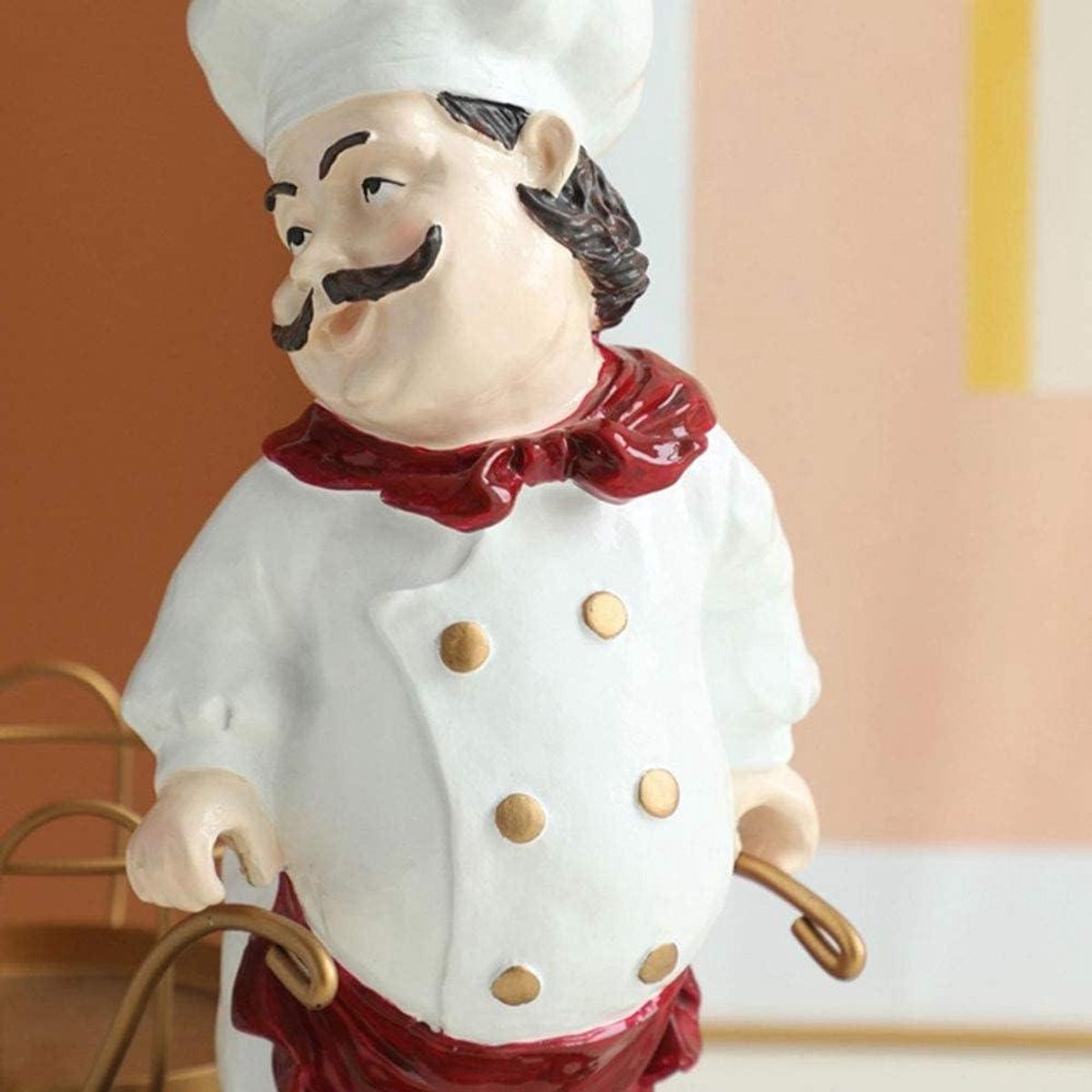 Wijnhouder - Wijnglashouder Wijnrek - Keuken Opbergen - Hars Huisdecoratie - 1 Fles - Geel