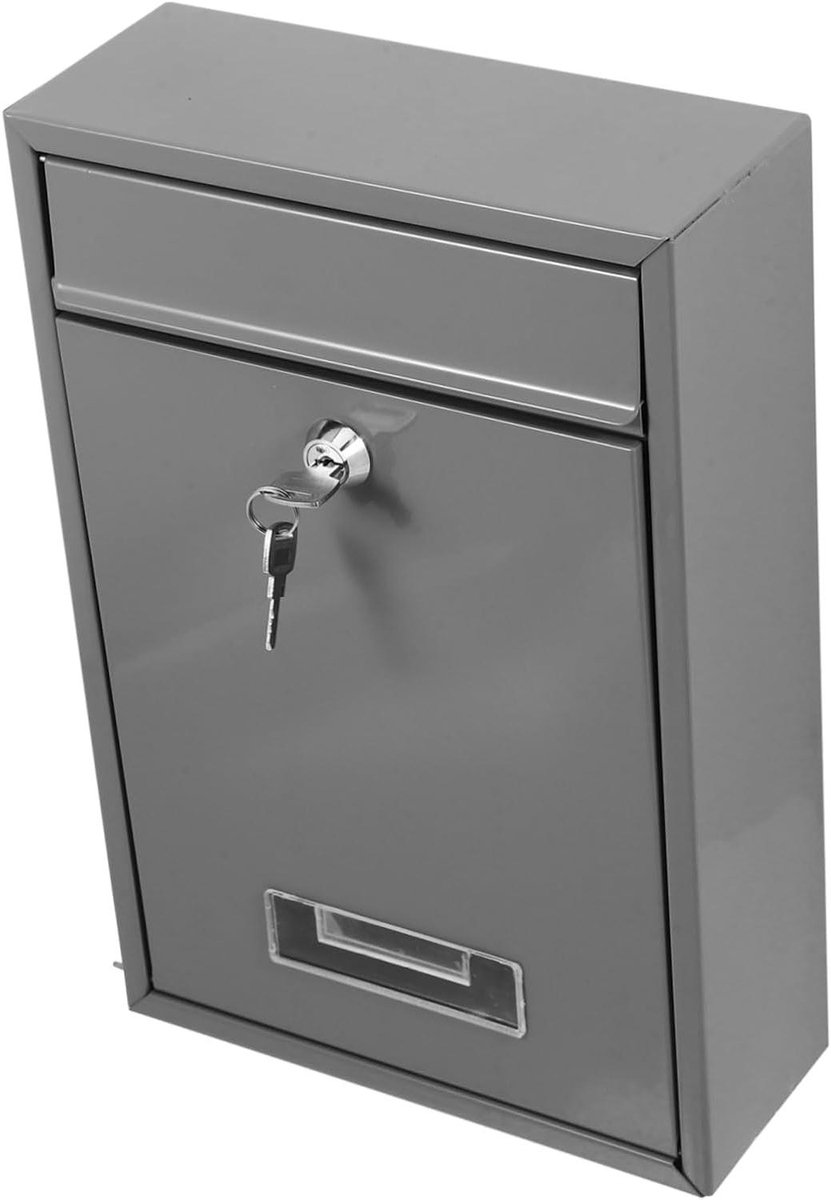 Wandbrievenbus - Brievenbus buiten - Post ontvangen - Veilig slot - 32 cm - Grijs