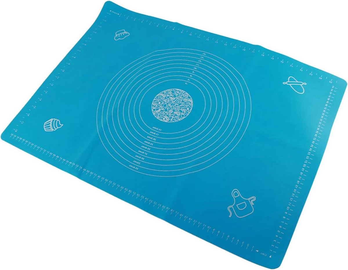 Siliconen Deegmat - Bakmat Keuken - Bakken en Koken - Antislip en Antiaanbak - 70x50 cm - Blauw