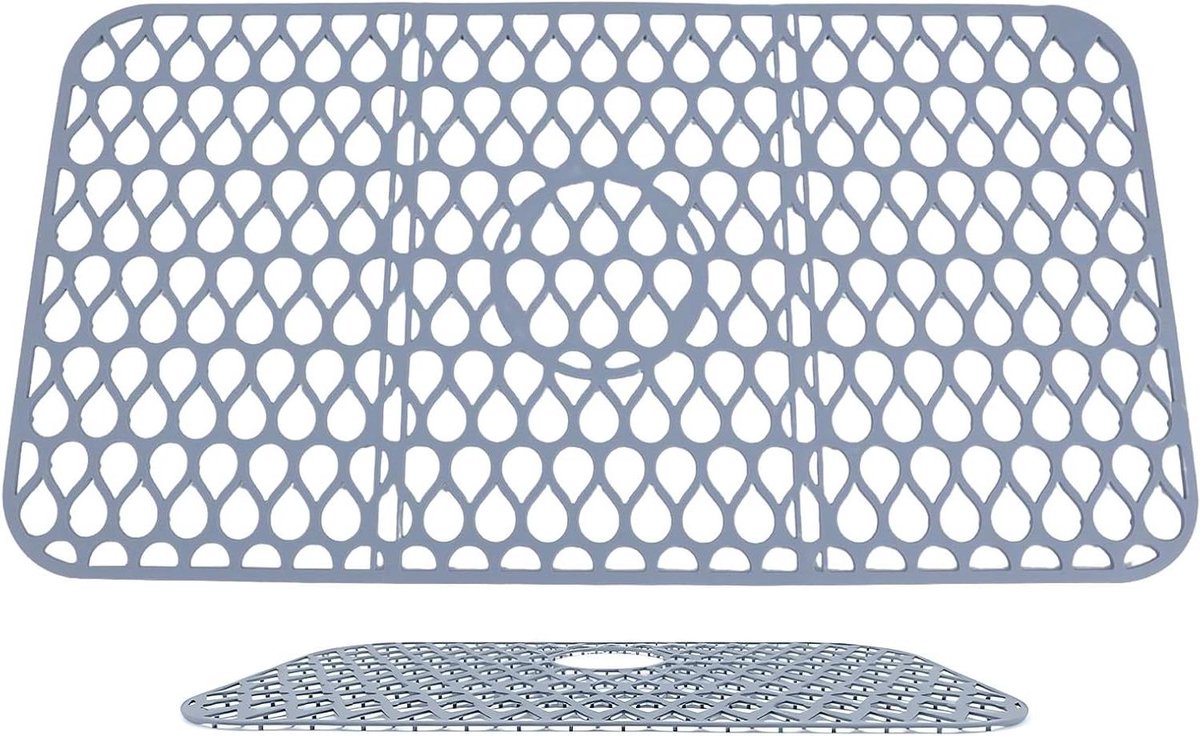 Keukenmat - Droogmat Trivet - Aanrecht Beschermen - Hittebestendig Antislip - 66 x 35 cm - Grijs