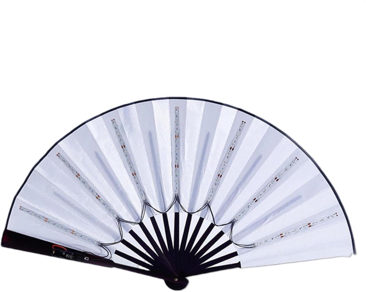 Chinese led ventilator - Feest accessoire - Festival sfeer - Opvouwbaar design - 33 cm - Rood